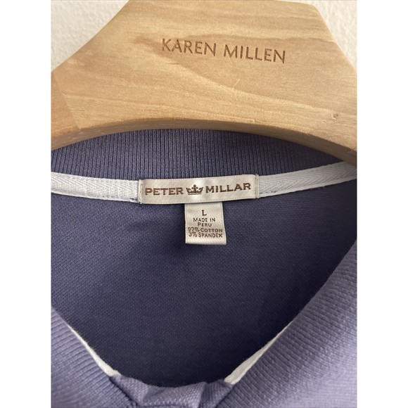 Peter Millar Men's Polo Shirt Blue Size Large - Picture 3 of 6